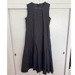 Cos Black Asymmetric Pleats Maxi Dress size 10 EUC